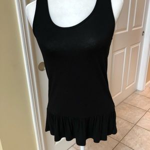 Design History Peplum Tank w Lace, Black, S